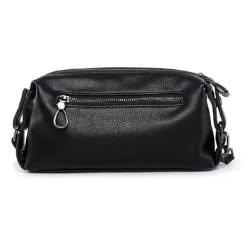 

Men Clutch Hand Bag PU Leather Front Back Zippers Pockets Boyfriend Hand Bag M6CC