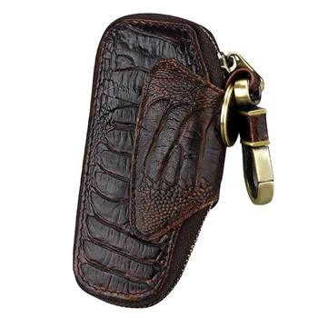

Genuine Leather Key Holder Organizer Men Car Key Wallets Housekeeper Male Keychain Covers Hasp Key Case Bag