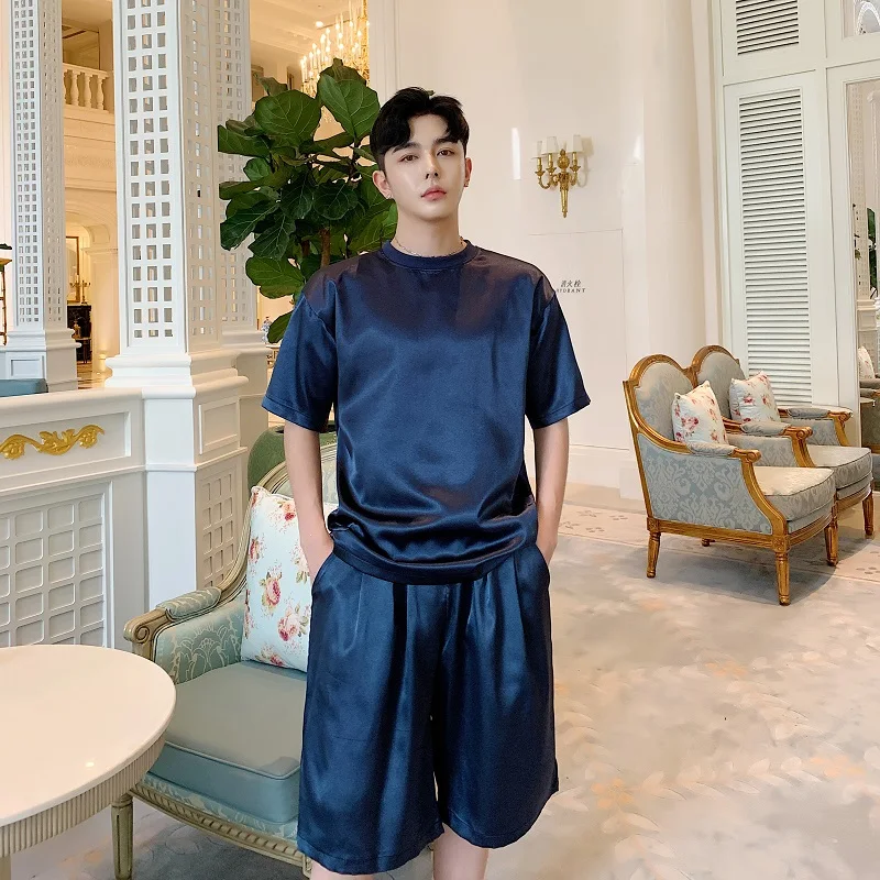 

Мужской летний комплект из 2 предметов (футболка + шорты), Мужская Уличная одежда, модная повседневная футболка с коротким рукавом и шорты, спортивный костюм, одежда