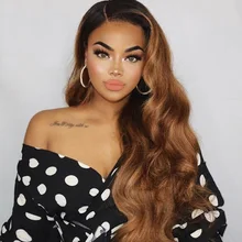 350 desnity Ombre парик на кружеве 1b 30 коричневого цвета человеческие волосы парики Remy 350% плотность бесклеевой волнистый парик 13x6