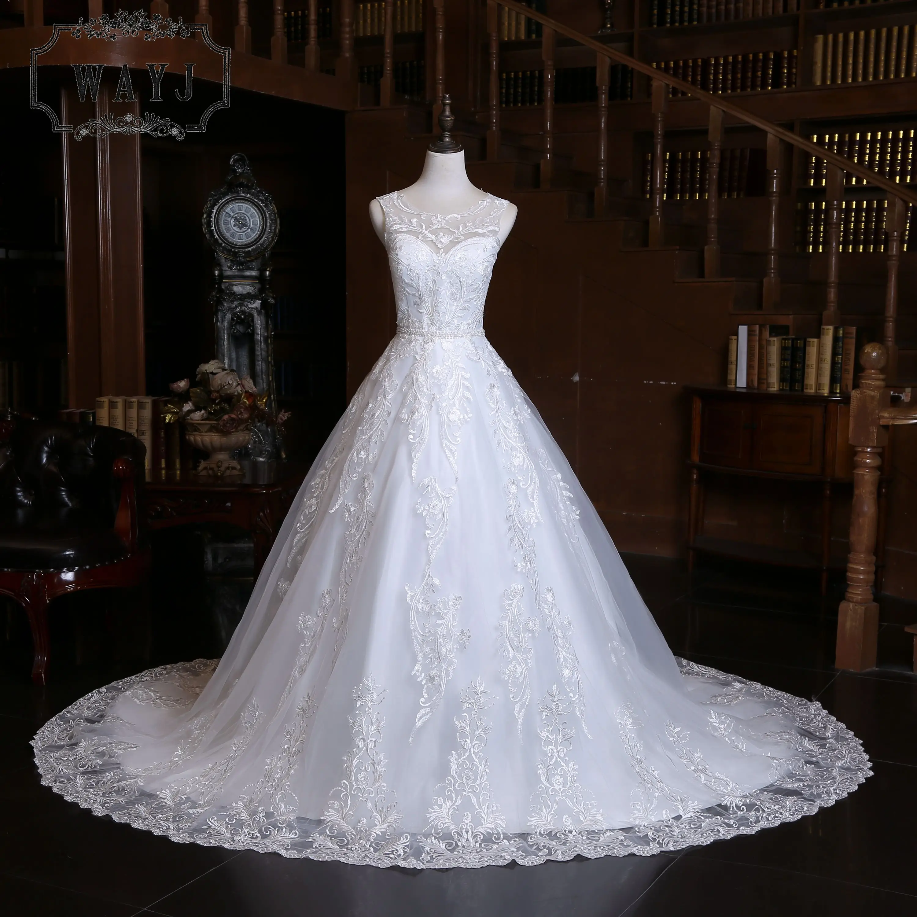 

New Arrive Vintage A-Line Wedding Dress 2020 Sweetheart Princess Wedding Gowns Applique Pearls Belt Custom Vestido De Noiva 2020