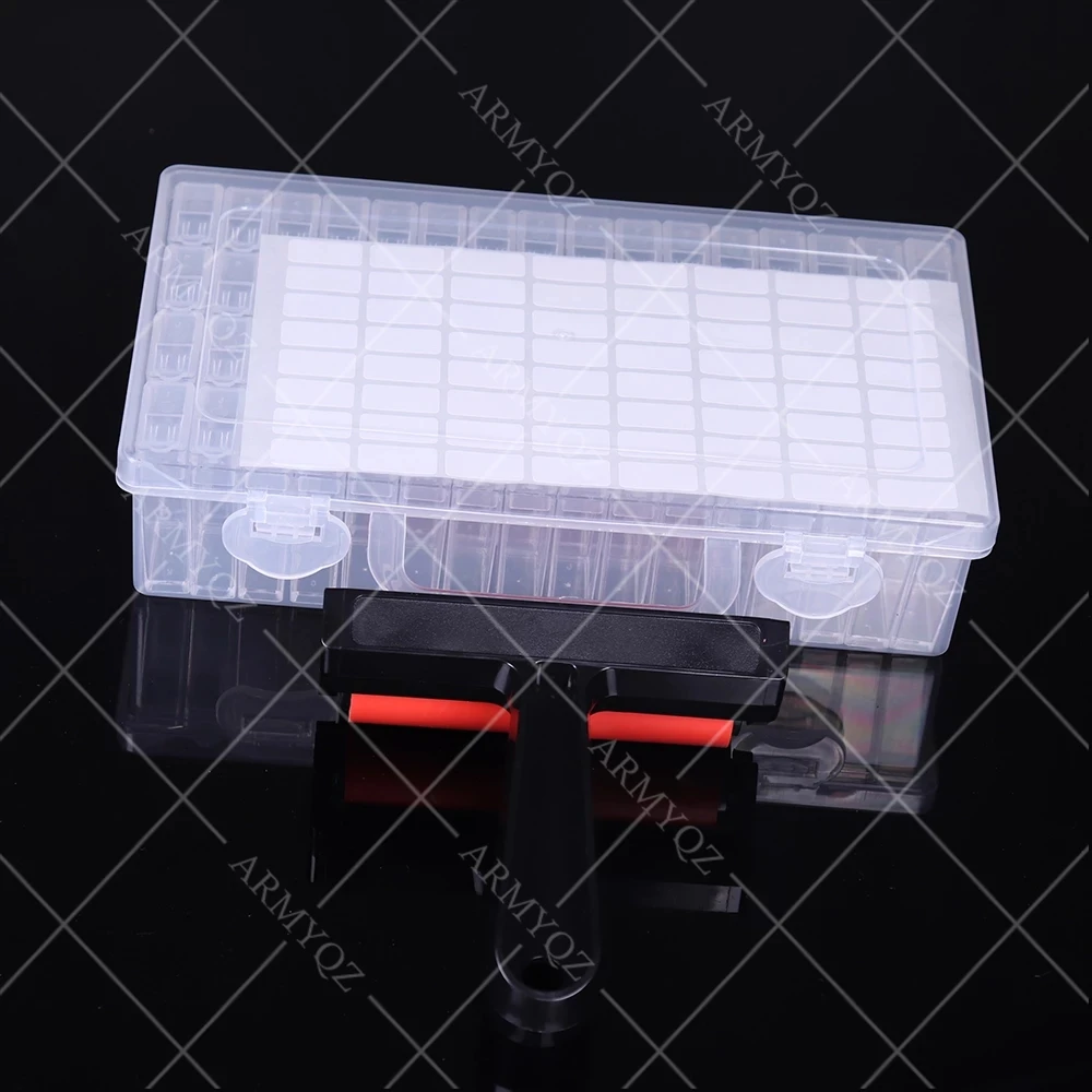 

64 Bottles Diamond Painting Tools Accessories Storage Box Beads Container Diamond Embroidery Stone Mosaic Convenience Box Roller