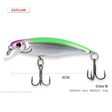 Cat Claw Minnow 60MM/4.8g fishing Lure Treble Hooks Surface upper middle water Floating Sea Fishing Lure Hard Fake bait 505M NEW
