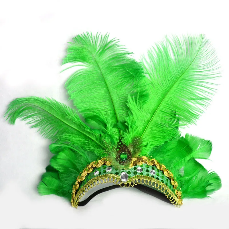 Индийская Хрустальная корона, перо, повязка на голову, вечерние, для праздника, торжества, головной убор, карнавал, головной убор на Хэллоуин, новинка