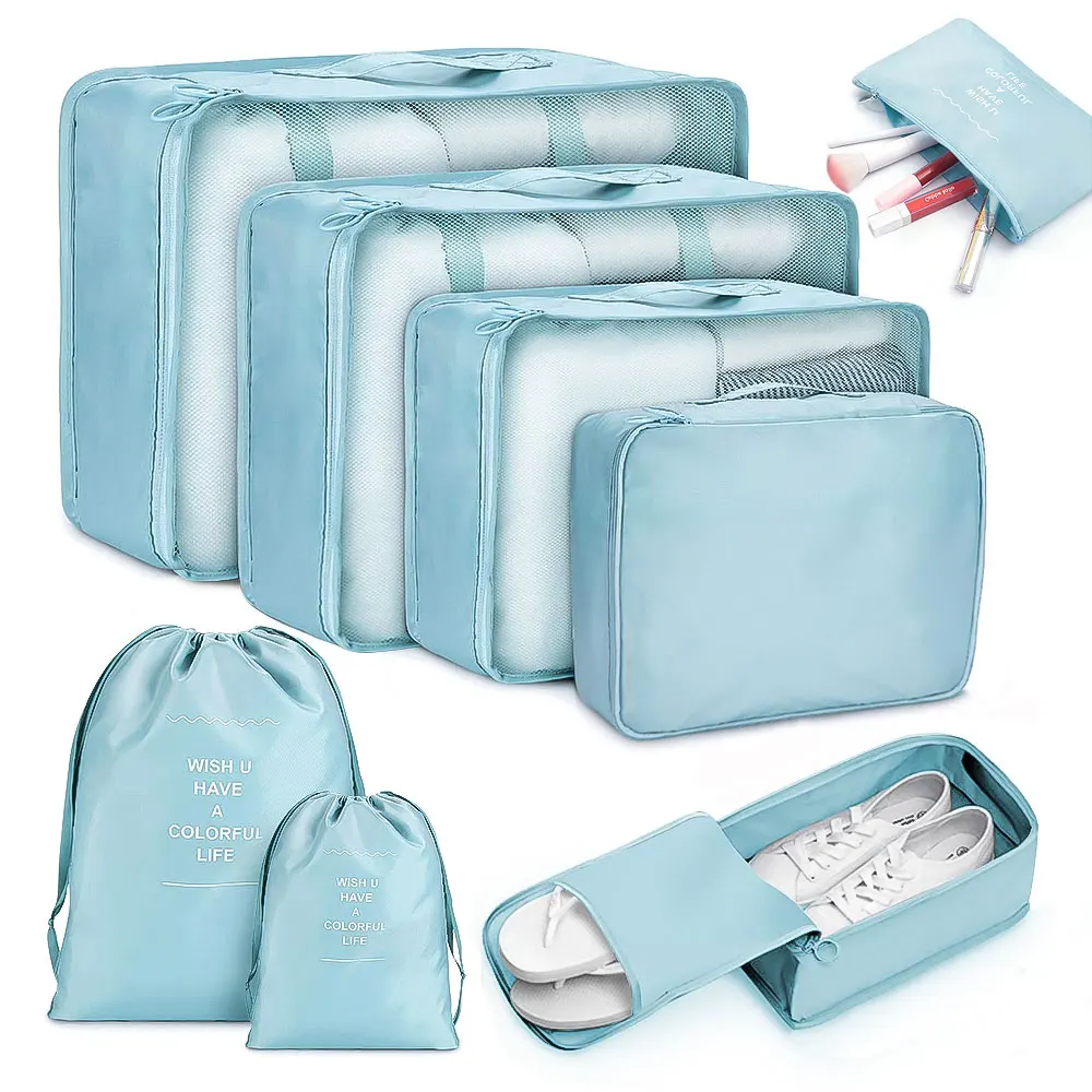 8pcs Travel Home Clothes Quilt Blanket Storage Bag Set Shoes Partition Tidy Organizer Wardrobe Suitcase Pouch Packing Cube Bags | Дом и сад