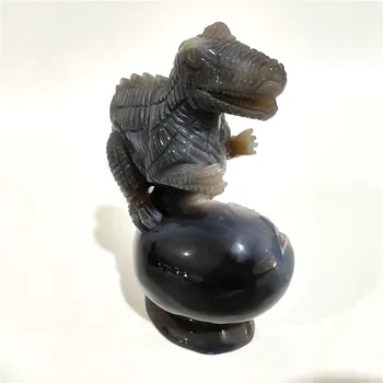 

Aamazing Hand Carved Natural Agate Crystal Stone Dinosaur And His Egg
