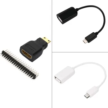 

For Raspberry Pi Zero Mini-hdmi Male To Hdmi Female + Micro Usb To Usb + Male Gpio High-speed Data Transmission