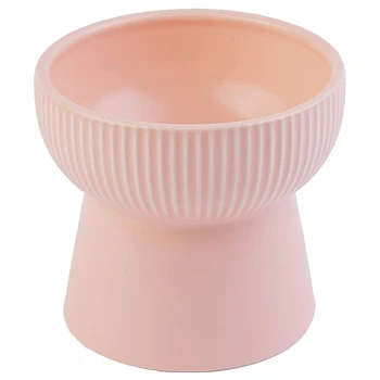 

Elevated Dog and Cat Pet Bowl-Ceramic Elevated Pet Bowl-Prevent Fast Eating Pink