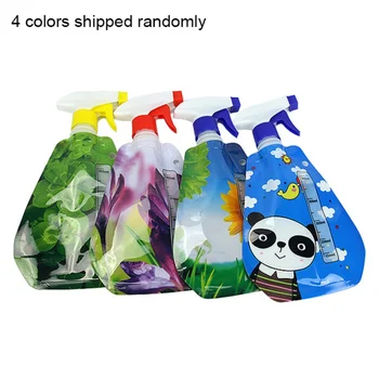 

500ML Portable Folding Plastic Water Bag Rotary Spray Water Spray Bag Environmentally Watering Flowers Bag Sprinkler Bags