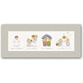 

Cuadriman | Prayer Box Vera Greca Angel-Finish Canvas Little Mole Gray Stone-60x25 cm