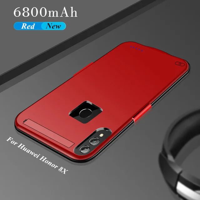 6800 мАч чехол для внешнего аккумулятора для Honor 8X чехол для зарядного устройства чехол для huawei Honor 8X чехол для зарядного устройства - Цвет: Red