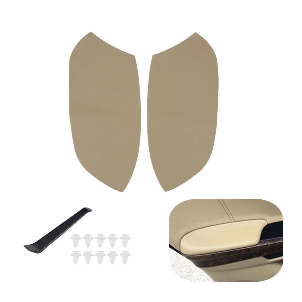 

H2CNC Leather Front Door Panels Armrest Cover for Honda Accord 2008-2012 Sedan Beige