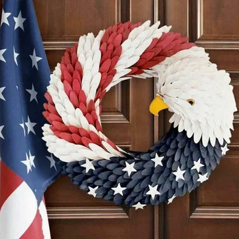 

American Eagle Wreath Keep America Great - Patriotic Wreath for Front Door Election Vote President Home Decor USA 2020