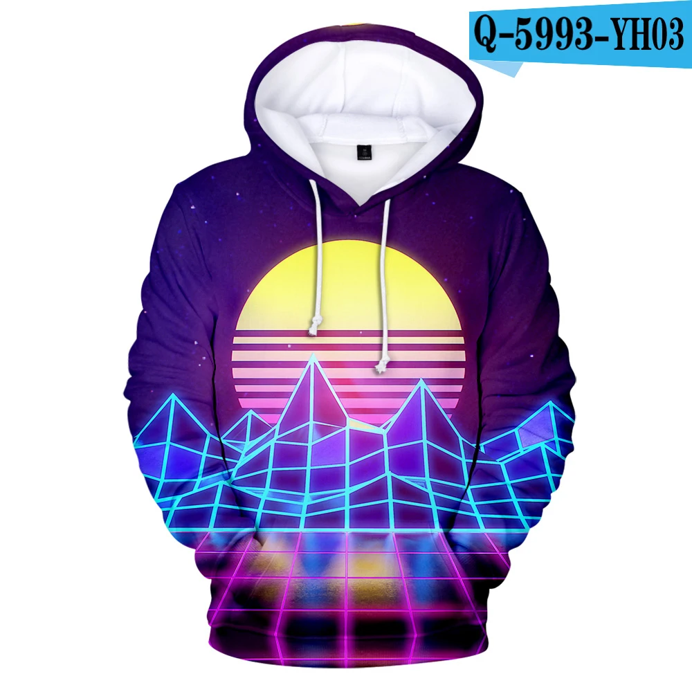 Новинка, толстовка в стиле Харадзюку, Vaporwave, стильные толстовки для мужчин и женщин, толстовки с 3D принтом, осенняя модная популярная Толстовка в стиле хип-хоп, Крутая толстовка - Цвет: 3D Vaporwave