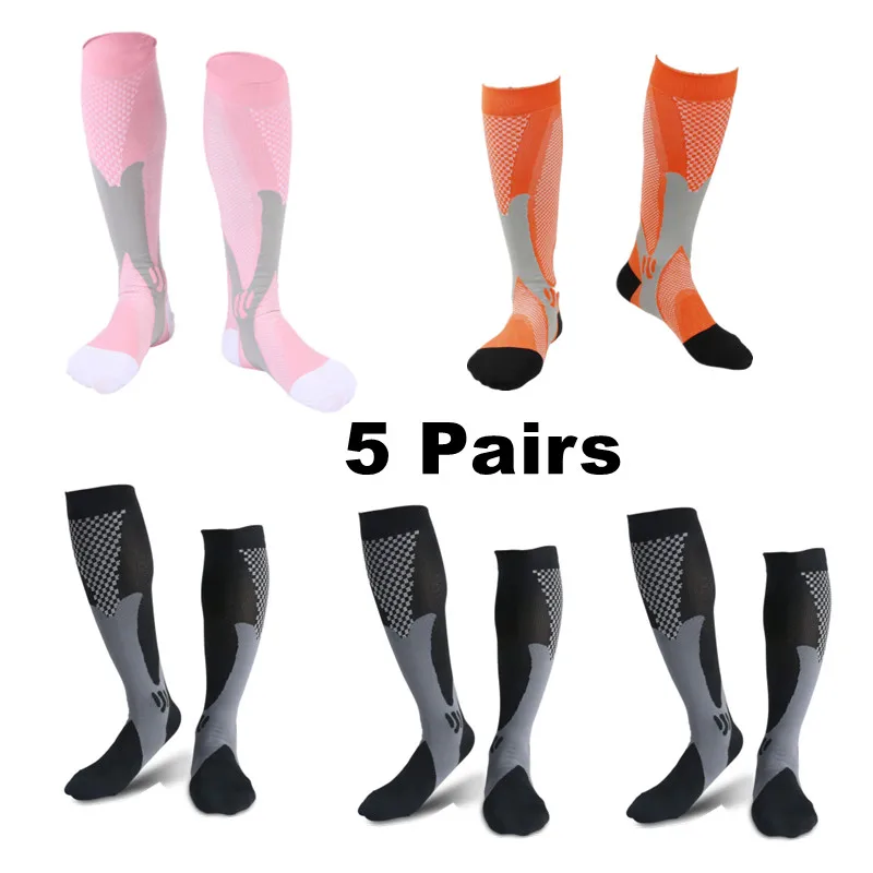 

3/4/5/6/7 Pairs Compression Socks Men Women Summer Cycling Socks Edema Diabetes Varicose Veins Marathon Running Sports Stocking