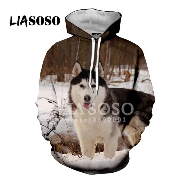 As shown 7 LIASOSO,, забавные, милые, сибирские собаки хаски, животные, повседневные, 3D принт, для женщин и мужчин, толстовки с капюшоном, толстовки, хип-хоп Харадзюку - Цвет: As shown 7