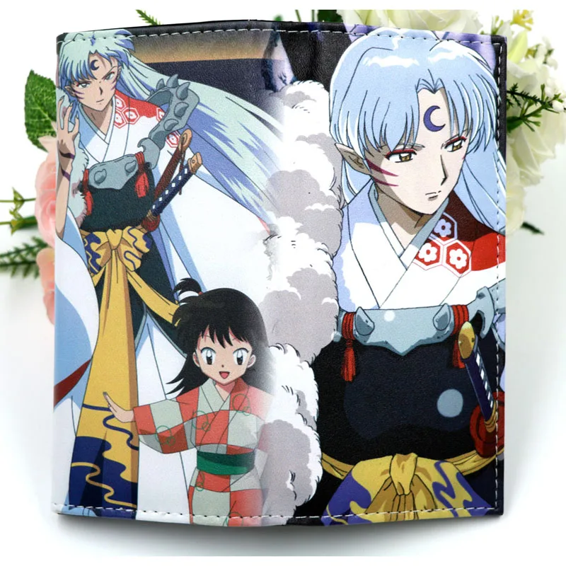 Sesshoumaru Красочные аниме Inuyasha длинный стиль PU бумажник напечатанный с higuurashi Kagome Inuyasha на молнии - Цвет: Sesshoumaru