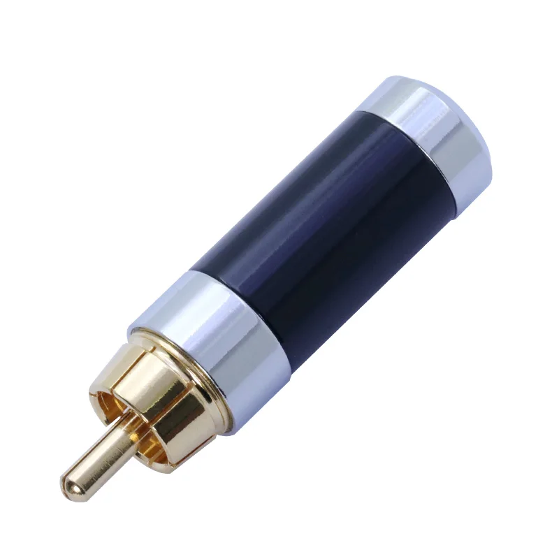 10 шт./лот RCA штекер 24K позолоченный пайки RCA разъем Профессиональный динамик разъем для 6 мм/8 мм кабель 5 пар