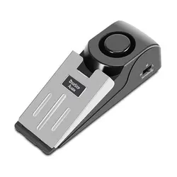 120 Db Wireless Door Stop Alarm Portable Hotel Vibration Alarm For Home Dormitory Safety Wedge Shaped Stopper Alert