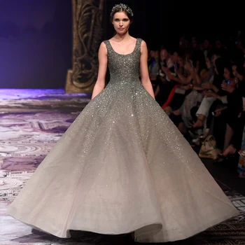 

BGW Square Collar A Line Formal Evening Dress Sleeveless 2020 Vestidos De Fiesta Largos Elegantes De Gala
