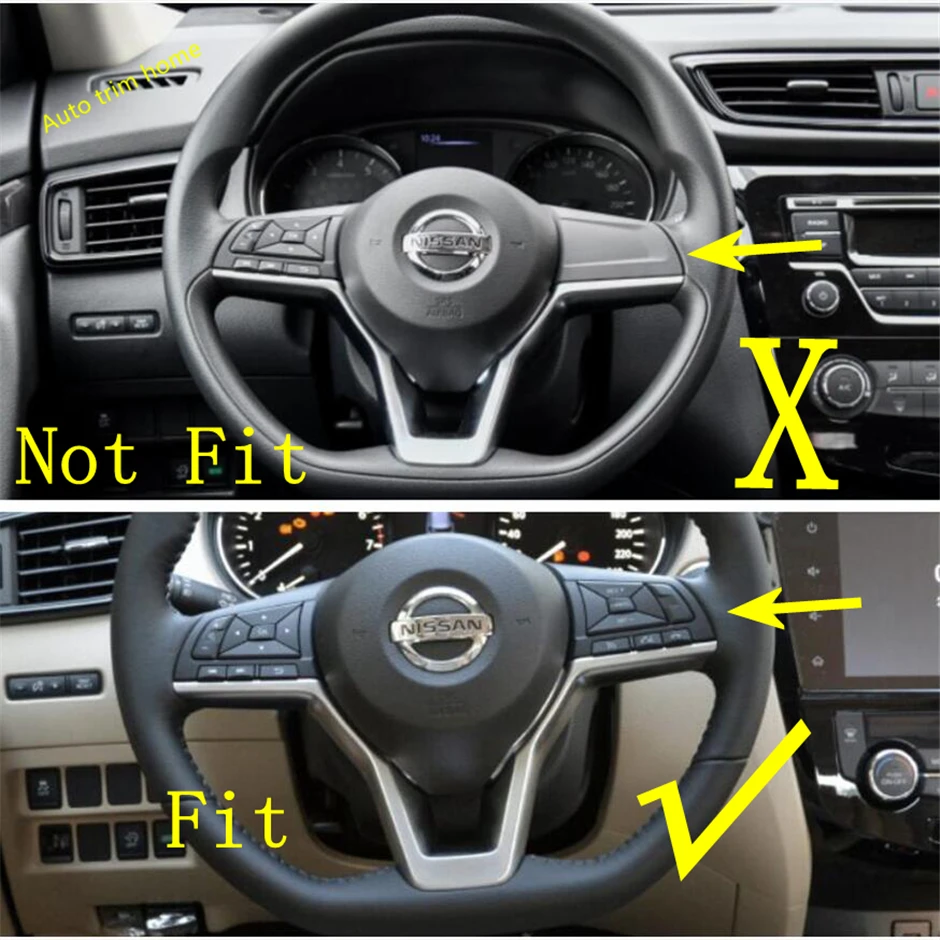 Lapetus Steering Wheel Button Frame Cover Trim Fit For Nissan Qashqai J11 2017 2018 2019 2020 Carbon Fiber ABS Auto Accessories