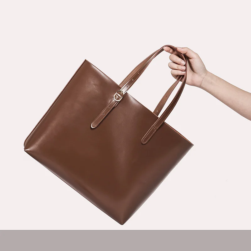 Handmade Knitting Gifts DIY Material Bag Tote Bag Shoulder Bags High Capacity Real Cowhide All-match Handbag Hand-sewn DIY Mate