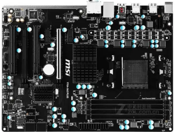 Оригинальная материнская плата MSI 970A-G43 PLUS DDR3 разъем AM3 + USB2.0 USB3.0 32 ГБ SATA III 970