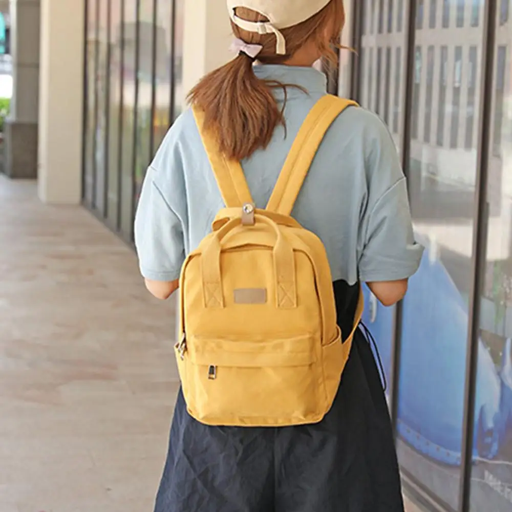 

STIVEN JAMES Canvas Backpack Women Multi Pocket School Bag for Teenage Girls Travel Backpack Small Female Casual Rucksack 2020