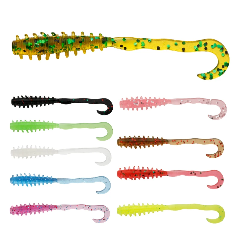 Floating Fishing Lure TPE Soft Bait 12pcs 50mm 0.4g Trout Jig Soft Lure Rock Wobblers Swimbait TEUKIM