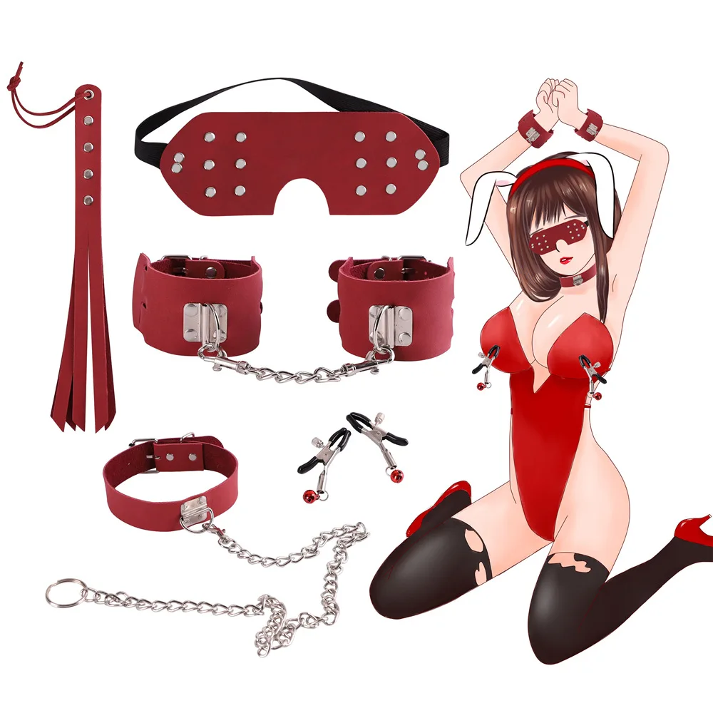 Hot Sex Toys Handcuffs Police Cosplay Tools Toys for Set Handcuffs Nipple Clamps Gag Whip Rope Sex Toys For Couples (1)