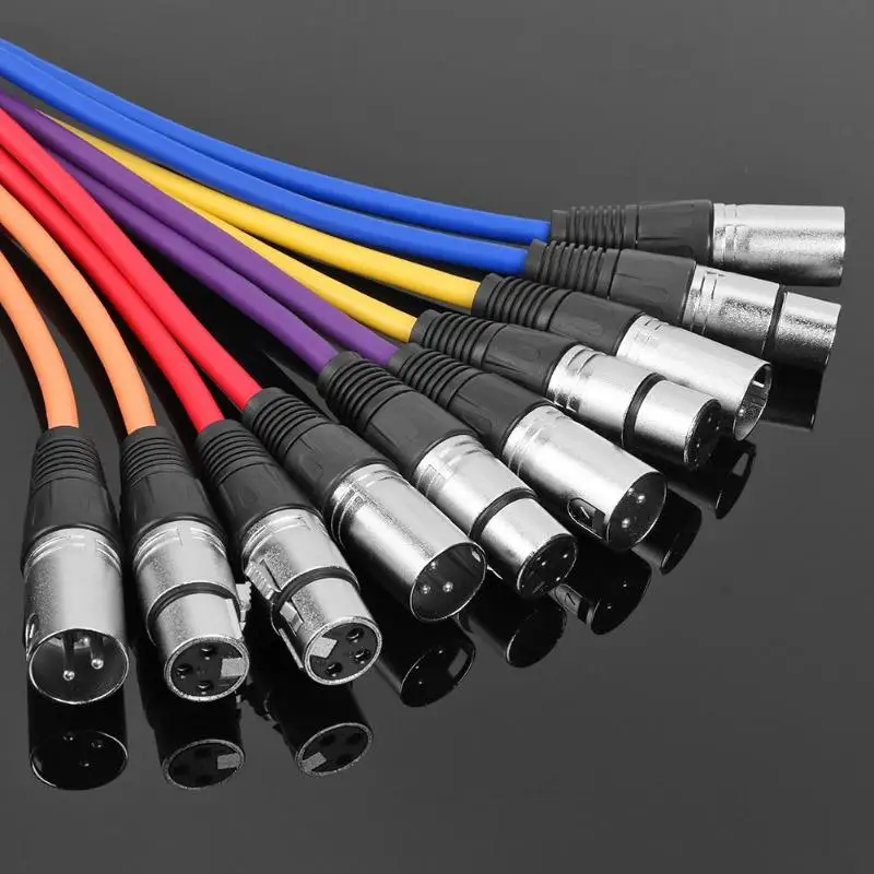 

5pcs XLR 3Pin Male to Female 1m Microphone Lead Patch Balanced Audio Cable