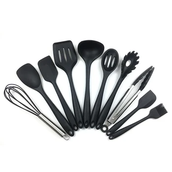 

10pcs Easy Clean Bakery Wearable Non-toxic Home Spoon Non Stick Cookware Heat Resistant Kitchenware Set Simple Cooking Silicone