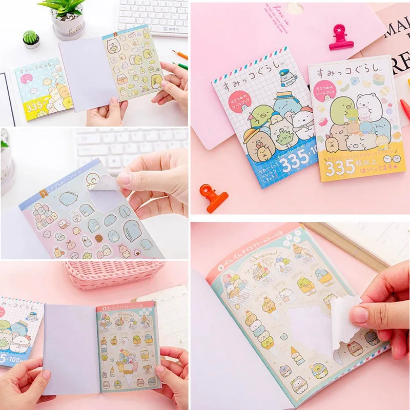 New 335 Pcs/pack Kawaii Sumikko Gurashi Book Journal Decorative Stickers Scrapbooking Stick Label Diary Stationery Stickers