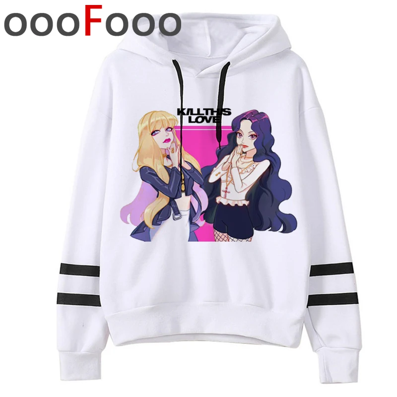 Черный Розовый Harajuku Kill This Love толстовки женские K Pop квадратная Дженни Jisoo Лиза Роза Kawaii Толстовка Милая забавная Женская толстовка - Цвет: 1160