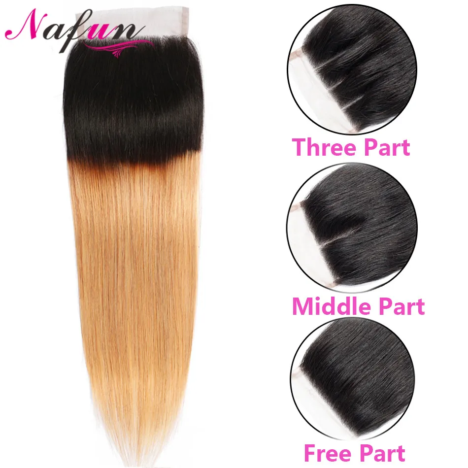 Nafun T1b/27 пряди для волос, с закрытием, блонд, прямые волосы, волнистые пряди, человеческие волосы, пряди, малазийские, не Реми, средний коэффициент