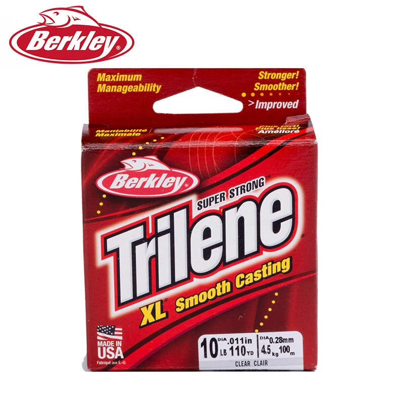 Berkley Trilene XL 100M 110YD Fishing Line 2-20LB Super Strong Smooth  Casting Nylon Line Clear & Green Color
