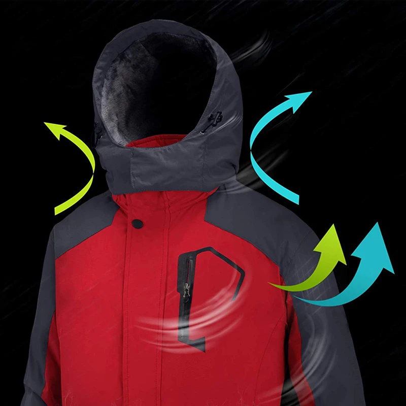 TWTOPSE Для женщин зимние Водонепроницаемый спортивные катание на сноуборде и лыжах куртка теплая одежда, для катания на велосипеде, для рыбалки, с защитой от ветра Пеший Туризм Кемпинг флисовой куртки открытый Co
