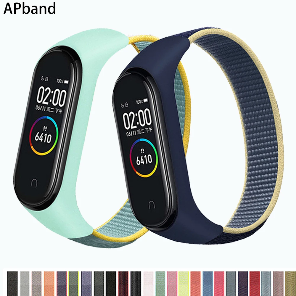 Ремешок нейлоновый для xiaomi mi band 6 спортивный браслет наручных часов Mi 5 4 3 |