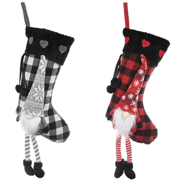 

Christmas Stocking Socks Swedish Gnome Party Gift Candy Bag Hanging Pendant Xmas Tree Fireplace Decoration