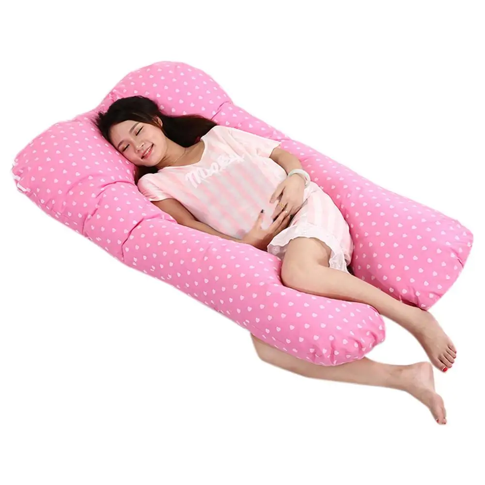  U-shaped Cotton Maternity Pillow Cushion Lumbar Pillow Multi-function Waist Side Sleeping Pillow Co