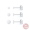 CANNER 3 Pcs Real 925 Sterling Silver Small Cute Simple Stud Earrings For Women Piercing Earring Earings Jewelry Pendientes ► Photo 3/6