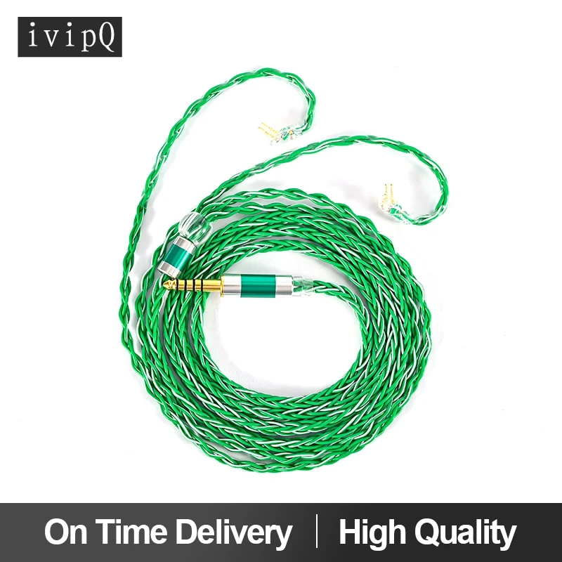 

ivipQ 8Core 6N OOC Replacement Headphone Cable Upgrade Line 2.5/3.5/4.4MM Plug MMCX/2PIN/QDC/TFZ Interface, Suitable for KZ EDX