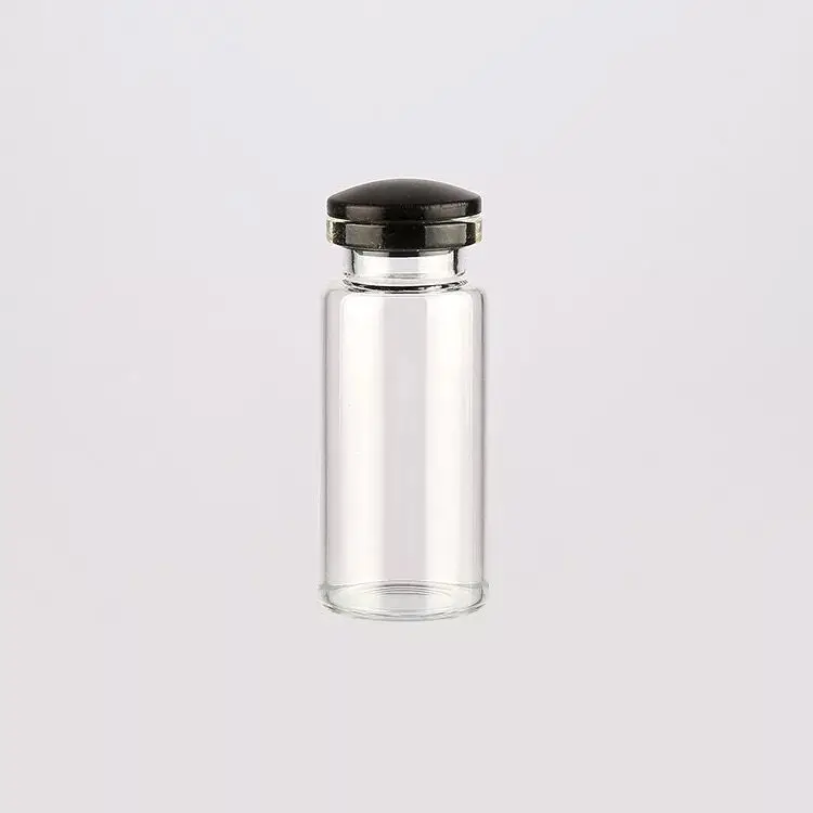 300pcs 10ml 22x50mm Glass Bottles With Cork/Rubble Small Transparent Mini Empty Glass Vials Jars Container Clear Food Botlles - Цвет: black cap