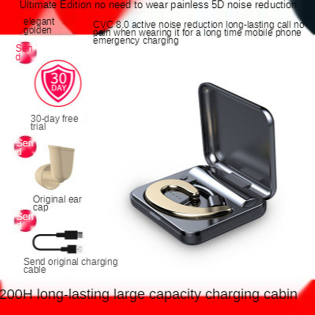 Integrated Bone Conduction Type Hanging Ears Monaural Bluetooth-compatible Wireless Headset, Wireless Headset With Warehouse