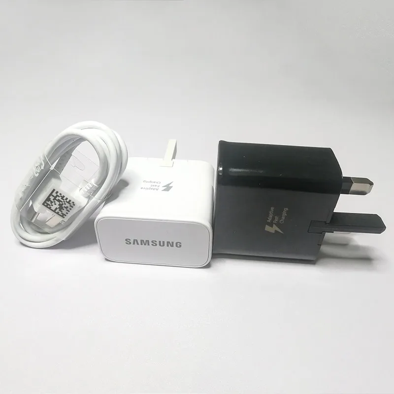 Samsung UK Plug быстрое зарядное устройство адаптер для путешествий 120 см кабель типа C для samsung Galaxy S10 S8 S9 Plus A30 A50 A70 Note 7 8 9