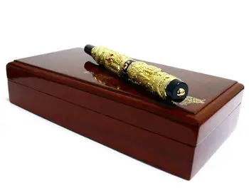 

Style, Classical Chinese Dragons Playing with the Pearl Carved 3D Fountain Pen Black with Push in Style Ink Converter Removable