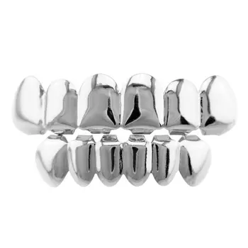 

Oral Hygiene Teeth Whitening Trendy Rock Hip Hop Halloween Hiphop Teeth Set Smooth Plane Teeth Braces Top & Bottom Teeth Body