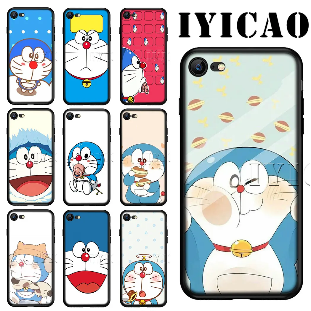IYICAO Doraemon мультфильм мягкий силиконовый телефон для iPhone X XS XR Max 6 6s 7 8 Plus 5 5S SE 10 11 pro