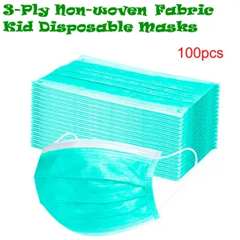 

100pcs Disposable Dustproof Protective 3-Ply Masks Daily Care Dustproof Anti-Dust Face Mask With Elastic Earloop Kids Mask
