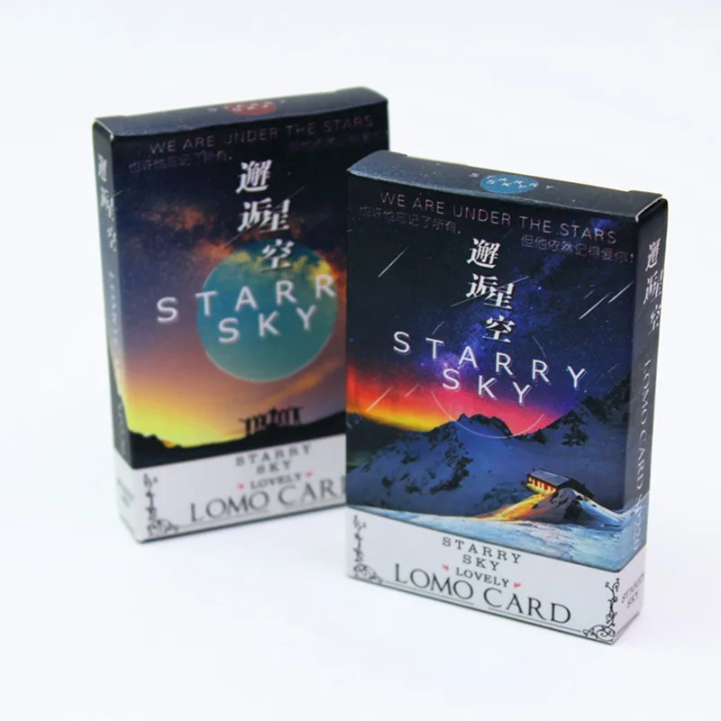

28 Sheets/Set Encounter Starry Sky Series Lomo Card Cartoon Clouds Mini Postcard Message Card Christmas and New Year Gifts